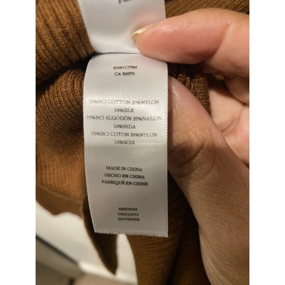 Rails Womens Shiloh Top Brown Ribbed Silk Blend Sweater Size Medium - Picture 5 of 9